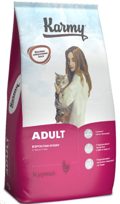 Karmy Adult Сухой корм для взрослых кошек старше 1 года Курица 10кг