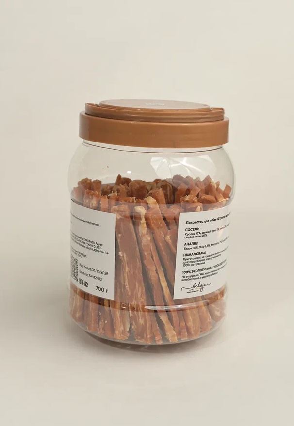 NORD FARM Лакомство для собака Стрипсы мраморные из кролика, - 700 гр