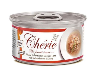 Pettric консервы для кошек Cherie Hairball Control/ Тунец с креветкой в подливе 80г