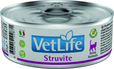 Консервы FARMINA VETLIFE NATURAL DIET CAT STRUVITE для взрослых кошек с курицей и рыбой диета при МКБ струвитного типа - 85 гр