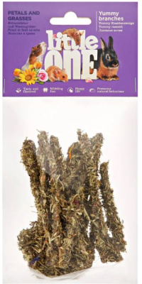 Little One   Лакомство для всех видов грызунов Лакомые ветви c лепестками и травами,35 г