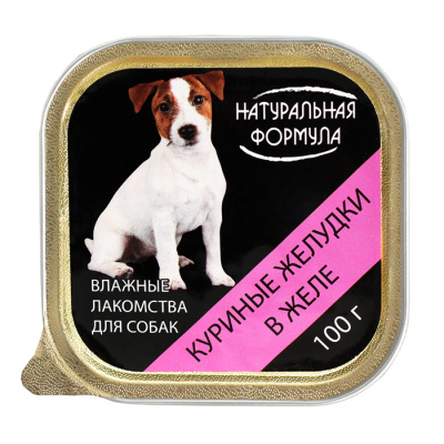 Натуральная Формула Влажный корм для собак Куриные желудки в желе 100 гр
