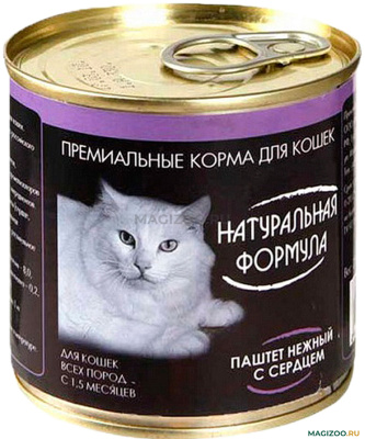 Натуральная Формула Влажный корм для кошек паштет нежный с сердцем 250 гр