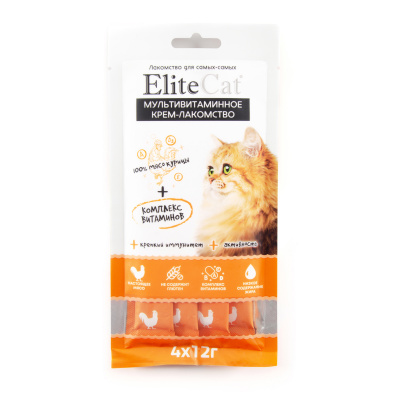 ELITECAT лакомство для кошек"крем лакомство" из куриного филе 12г