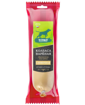 Лакомство TITBIT Колбаса вареная Сливочная для собак 150 г