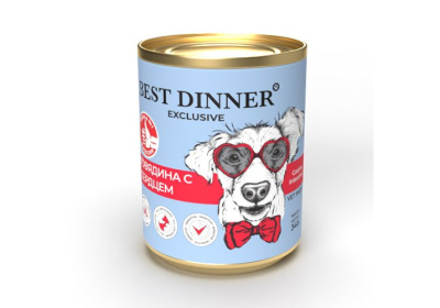Best Dinner консервы для собак GastroIntestinal Exclusive Vet Profi Говядина с сердцем, 0,34кг