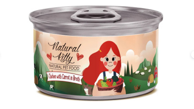 Pettric консервы для кошек Natural Kitty / Курица с морковью в бульоне 80г