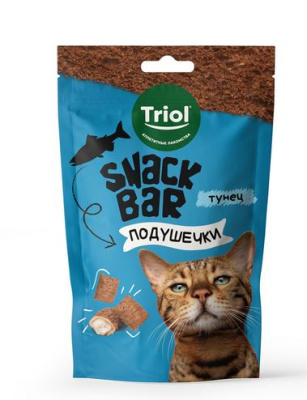 Лакомство для кошек "Мини подушечки с начинкой тунец", 30г, серия SNACK BAR,Triol