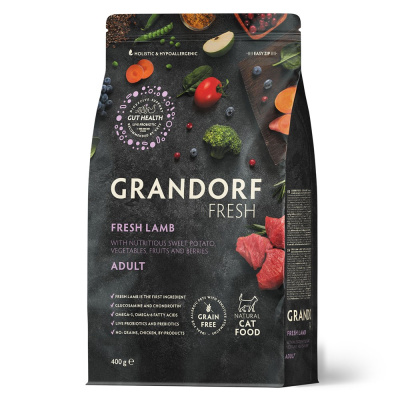 GRANDORF Fresh CAT Adult сухой корм для кошек, свежий ягненок с бататом - 400 гр.