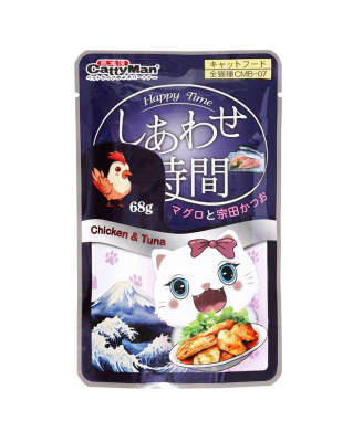 Влажный корм для котят и взрослых кошек "Момент счастья" тихоокеанского тунца, 68г