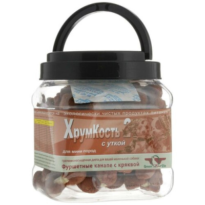 ГРИН КЬЮЗИН Лакомство для собак ХРУМКОСТЬ Утка 750 гр