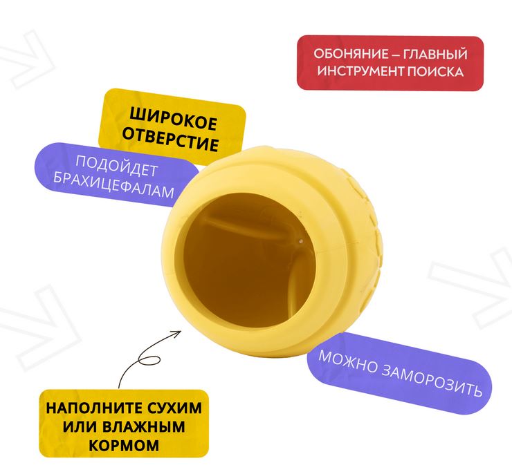 Игрушка Mr.Kranch для собак Горшочек меда 9*8 см желтая с ароматом сливок