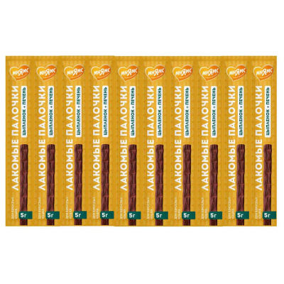 Лакомство Мнямс лакомые палочки для кошек из цыпленка и печени 10х5 гр