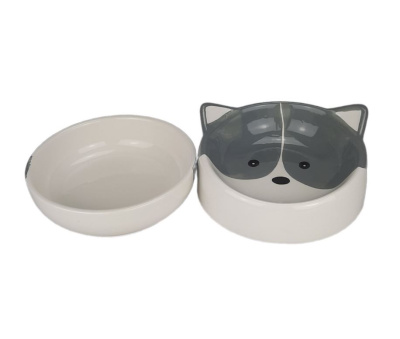 Миска керамическая "Волчок"  2в1 0.22+0.32л  DOGMAN