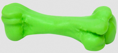 Игрушка для собак Зооник "Кость литая средняя" 15,8 см, салатовая