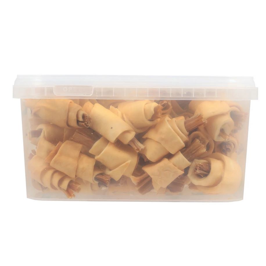 TiTBiT Лакомство для собак Рогалики из кожи с начинкой, банка 3.3 л, 400 г