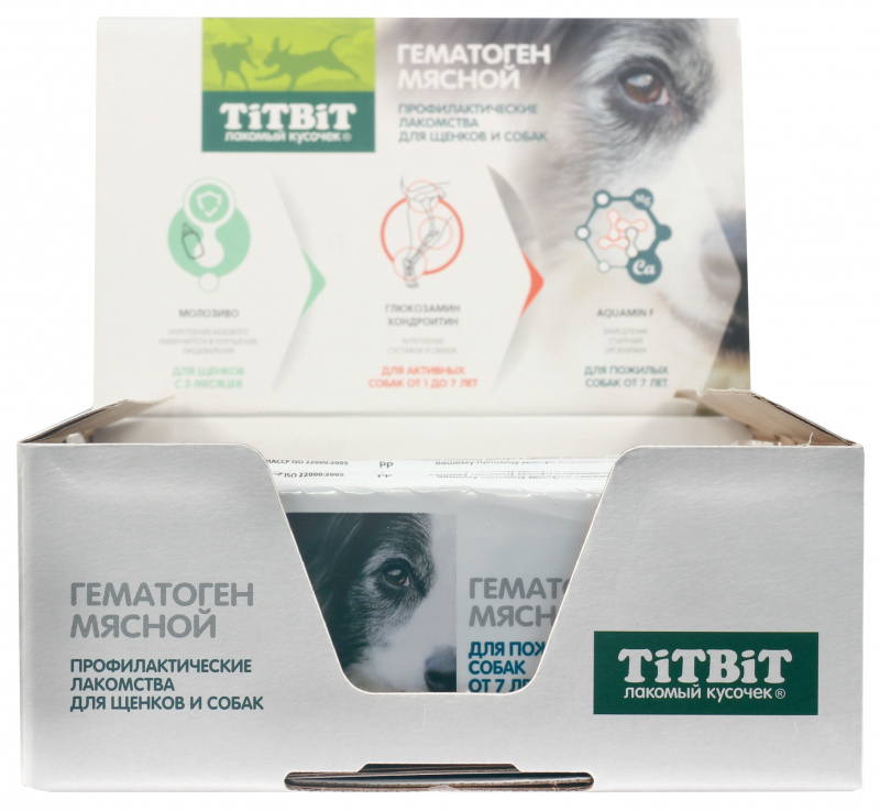 TiTBiT   Гематоген мясной для пожилых собак 35г