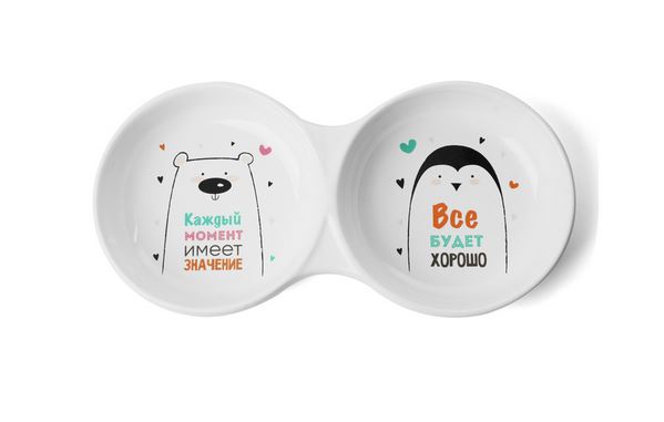 Миска керамическая двойная "Север", 2*0,2л, Triol