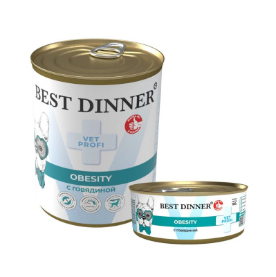 Best Dinner Vet Profi Obesity Exclusive Диетические консервы для собак и щенков с говядиной -  100 гр
