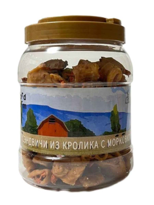 NORD FARM Лакомство для собак Сэндвичи из кролика с морковкой - 800 гр