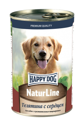 Happy Dog NaturLine Консервированный корм для собак Телятина с индейкой 410 гр