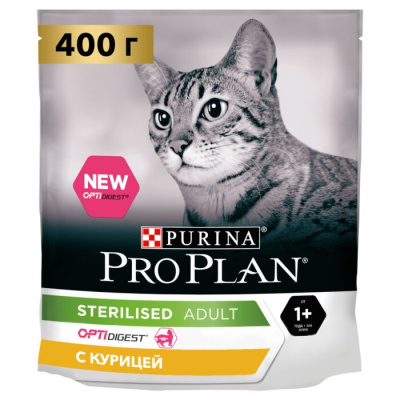 Pro Plan Sterilised сухой корм для стерилизованных кошек с курицей 400 г