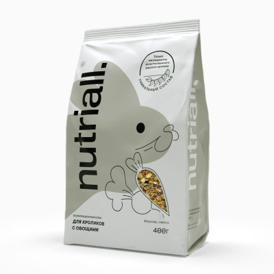 Nutriall полнорационный корм  для кроликов с овощами   400гр