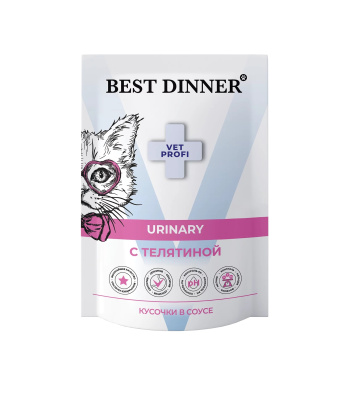Best Dinner Exclusive Vet Profi Urinary Intestinal кусочки в соусе с Телятиной - 85г
