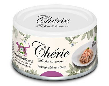 Pettric консервы для кошек Cherie Hairball Control/ Тунец с лососем в подливе 80г