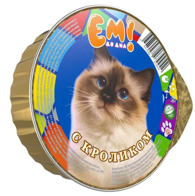 ЕМ ДО ДНА Консервы  для кошек кролик, ламистр 100гр