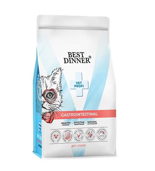 Best Dinner Vet Profi Gastrointestinal Cухой диетический корм для кошек при нарушениях пищеварения, 1.5кг