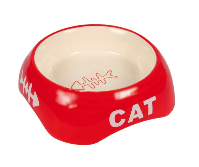 Миска Trixie для кошек керамическая "рыбья кость"  13см 0.2л