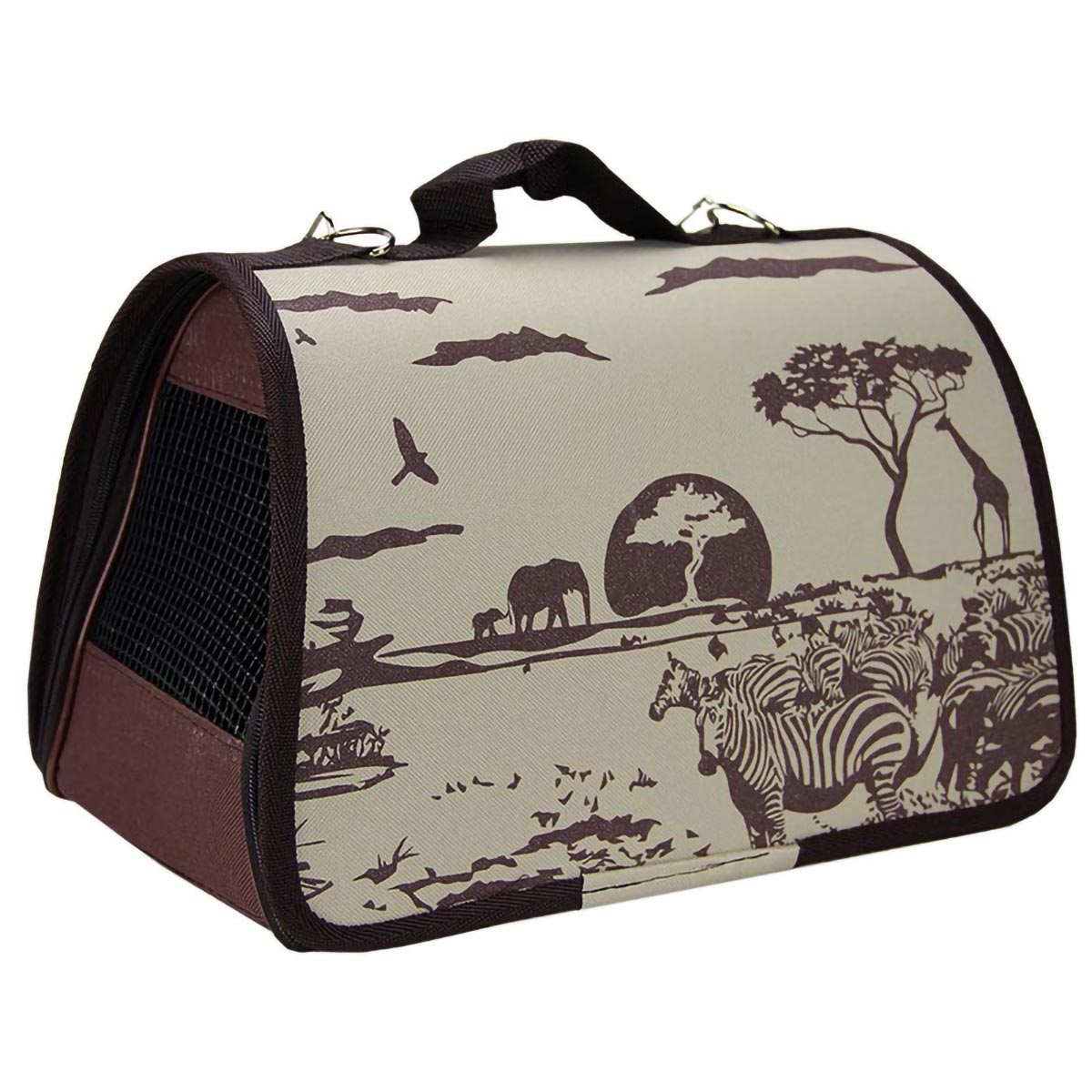 Сумка переноска DOGMAN Лира № 3 (Сафари бежевый)  для кошек и мелких пород собак. 43х27х27 см