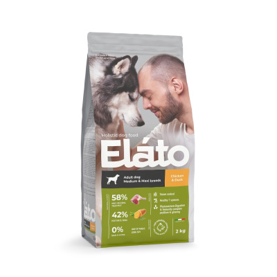 Elato Holistic Adult Dog Medium & Maxi Chicken & Duck Сухой корм для взрослых собак средних и крупных пород с курицей и уткой, 2 кг