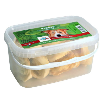 TiTBiT Лакомство для собак Ухо говяжье внутреннее банка 3.3 л, 270 г