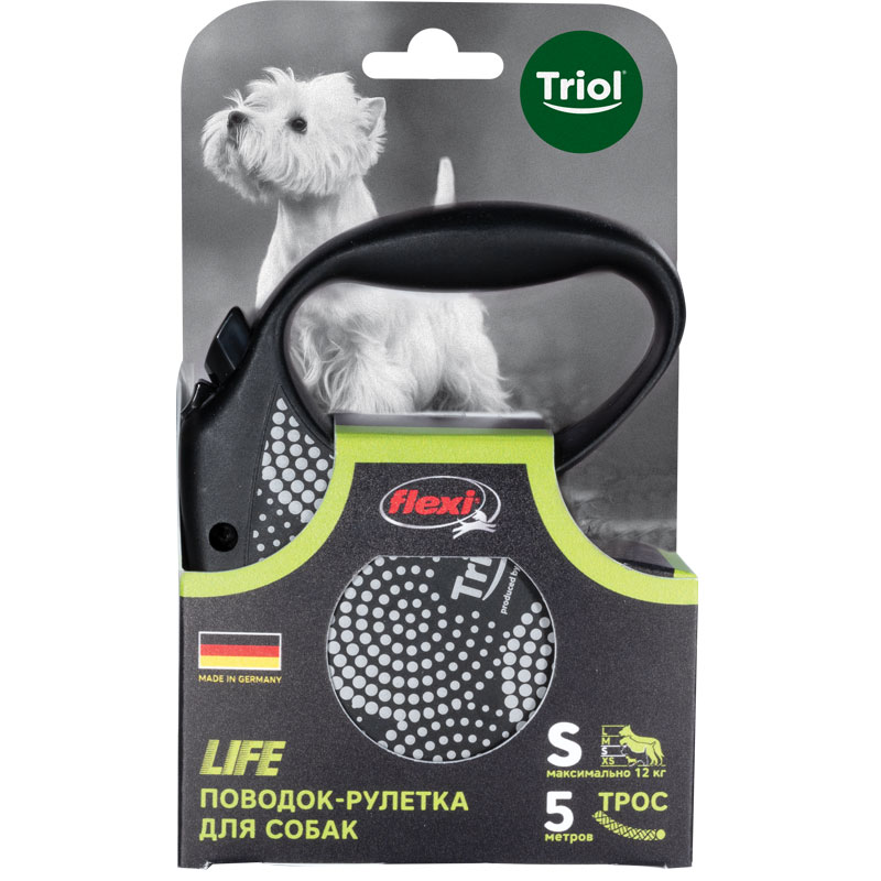 Поводок-рулетка для собак Flexi Life Bubbles S 5м до 12кг, трос