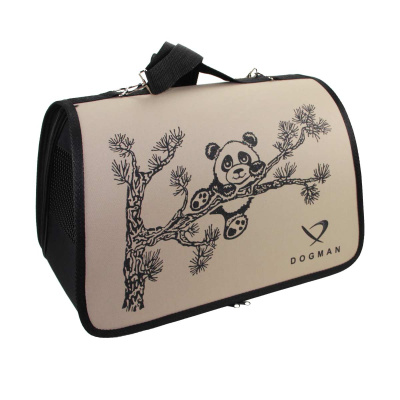 Сумка переноска DOGMAN Лира № 1 (Панда бежевый) для кошек и мелких пород собак. 35*23*22 см