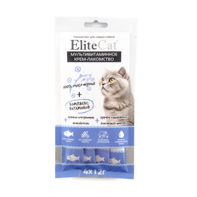 ELITECAT лакомство для кошек"крем лакомство" из мяса тунца 12г