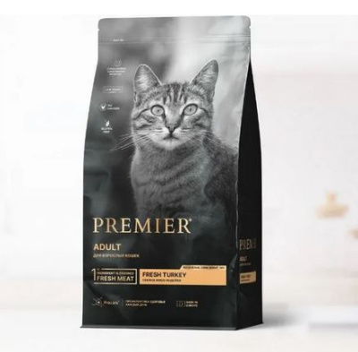 Premier Cat Turkey Adult сухой корм для взрослых кошек Свежая индейка 400г