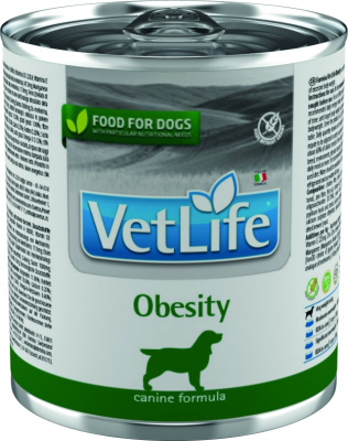 Консервы FARMINA VETLIFE NATURAL DIET DOG OBESITY для снижения веса и контроля массы для взрослых собак всех пород с курицей и рыбой, 300 гр