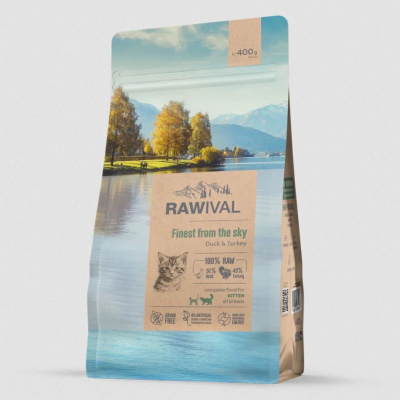 Rawival "Finest from the Sky" Сухой корм для котят и беременных кошек с уткой и индейкой, 0,4кг