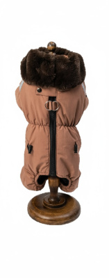 Зимний комбинезон Royal Pet "Классика" мокко S мальчик, спинка 25см, об.гр. 42см, об.ш. 32см