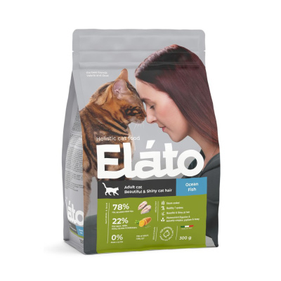 Elato Holistic Adult Cat Ocean Fish / Beautiful & Shiny Cat Hair Сухой корм для взрослых кошек с рыбой, 300 гр Elato Holistic Adult Cat Ocean Fish / Beautiful & Shiny Cat Hair Сухой корм для взрослых кошек с рыбой, 300 гр