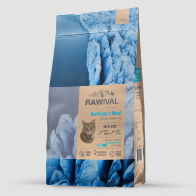 Rawival "North Sea’s Finest" Сухой корм для взрослых кошек с лососем и сельдью, 1,7 кг