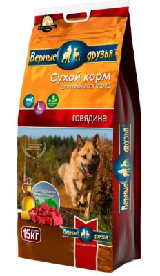 Верные друзья Корм для собак всех пород Говядина 15 кг