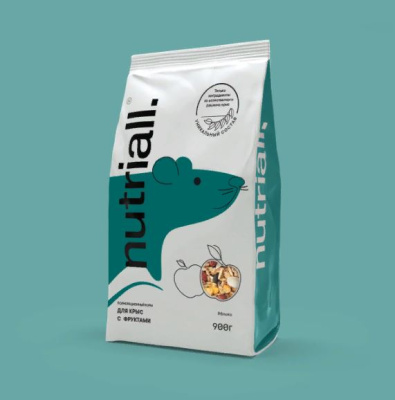 Nutriall Полнорационный корм для крыс с фруктами   900гр