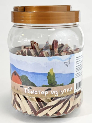 NORD FARM Лакомство для собак Твистеры из утки -  700 гр