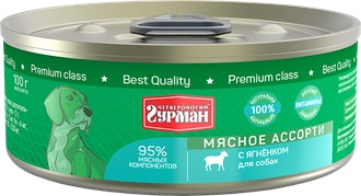 Четвероногий гурман Корм консервированный для собак "Мясное ассорти с ягненком", 100 г