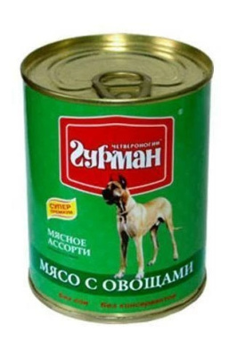 Четвероногий гурман Корм консервированный для собак "Мясное ассорти с овощами", 340 г