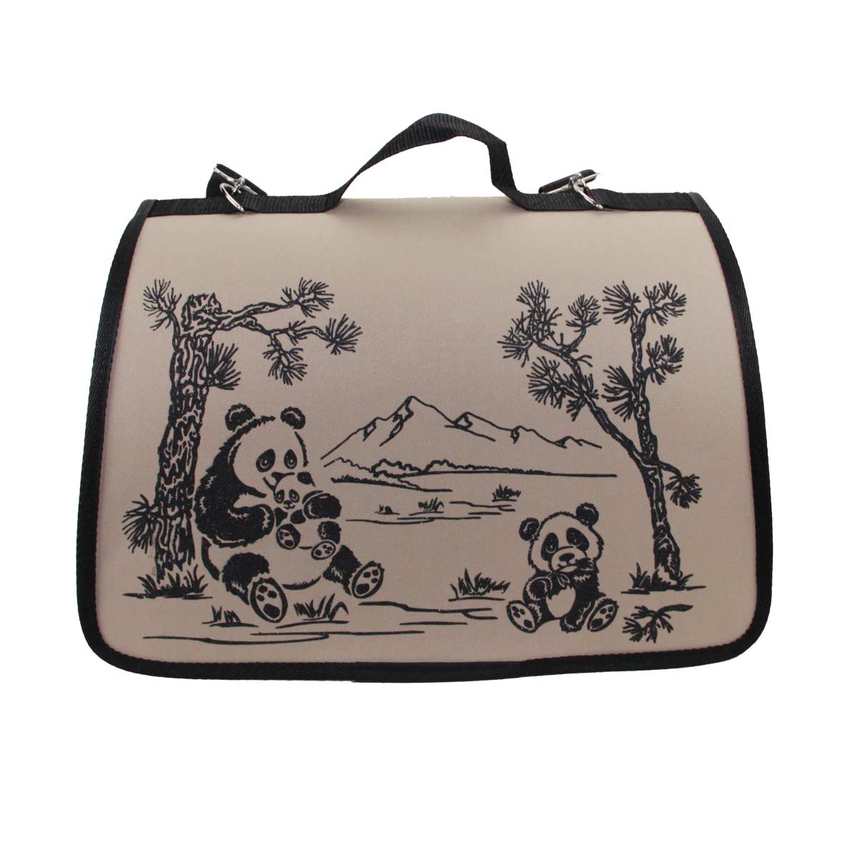 Сумка переноска DOGMAN Лира № 2 (Панда бежевый) для кошек и мелких пород собак. 40*25*24 см